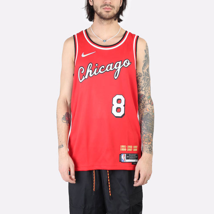Nike NBA Chicago Bulls Zach LaVine #8 75th Anniversary City Edition Swingman Jersey 'Red' DB4021-657