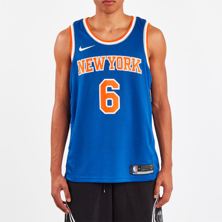 Nike NBA New York Knicks #6 Icon Edition Swingman Jersey – Blue – 864495-495