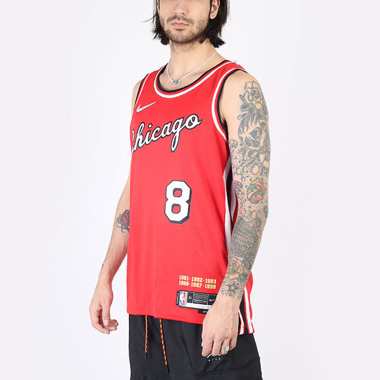 Nike NBA Chicago Bulls Zach LaVine #8 75th Anniversary City Edition Swingman Jersey 'Red' DB4021-657
