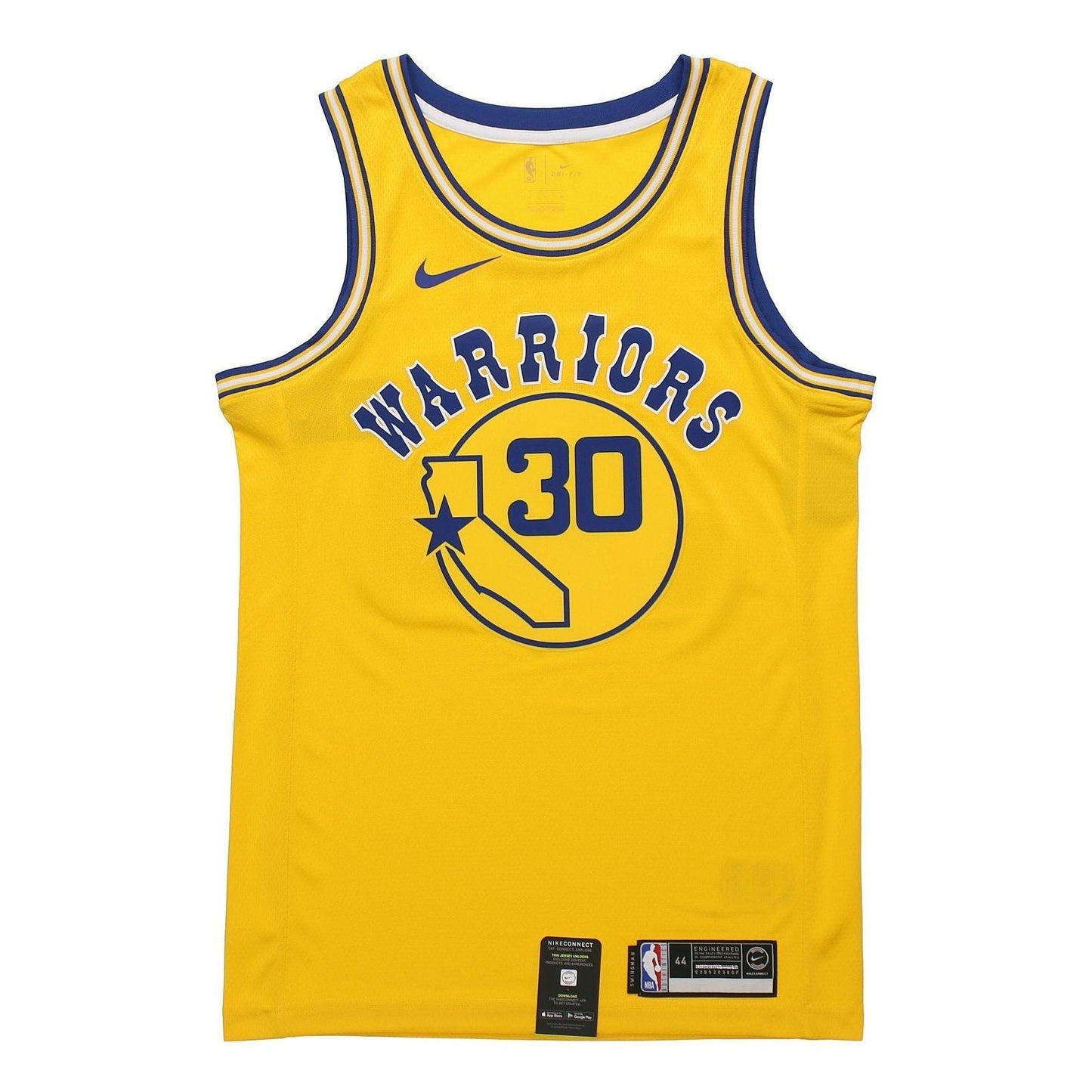 Nike NBA Golden State Warriors Stephen Curry #30 Classic Edition Swingman Connected Jersey – Yellow | AJ3878-728