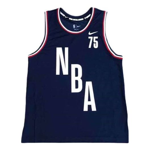 Nike NBA 75th Anniversary Edition Basketball Training Jersey – College Navy DB8412-419