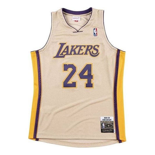 Mitchell & Ness Kobe Bryant #8 Los Angeles Lakers 2008-09 Premium Gold Swingman Jersey – Beige | NNBJBW18052-LALGOLD08KBR