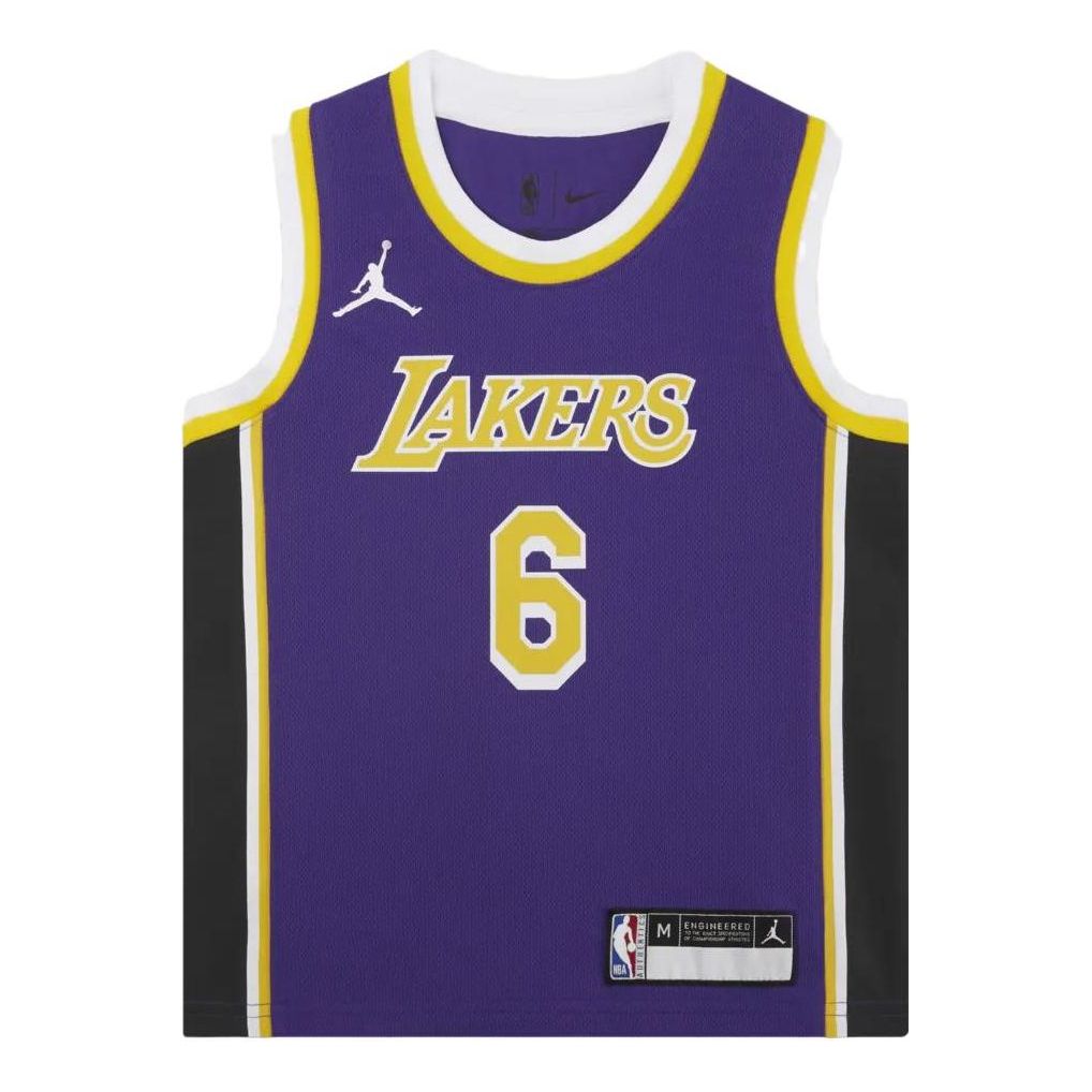 Air Jordan NBA Los Angeles Lakers LeBron James Youth Jersey | Purple #6 | GS | DR1055-504