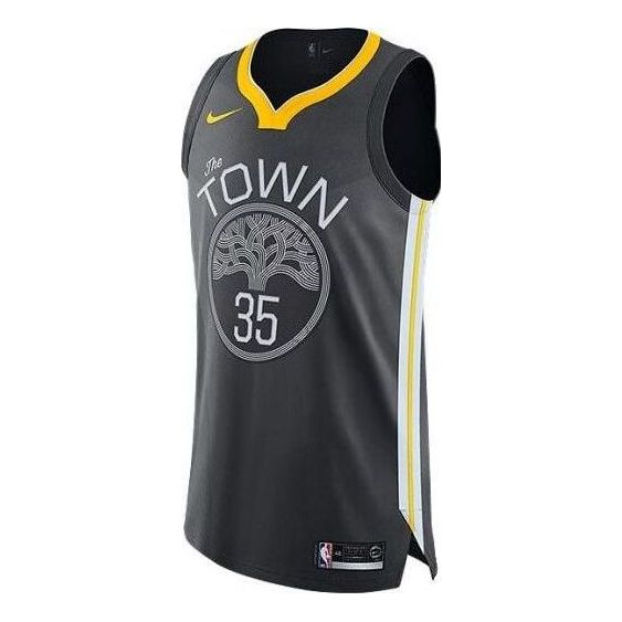 Nike NBA Kevin Durant #35 Golden State Warriors 'The Town' Statement Edition Authentic Jersey – Anthracite/Gold (AV2654-061)